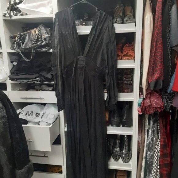 1940's Long Robe Forties Follies Trashy Diva Lingerie Dress Coat hollywood glam - Picture 7 of 11